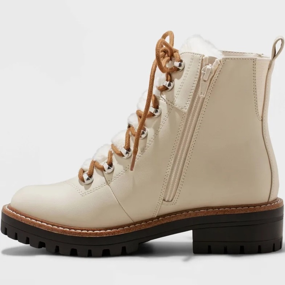 Women's Leighton Winter Boots Off-White - A New Day